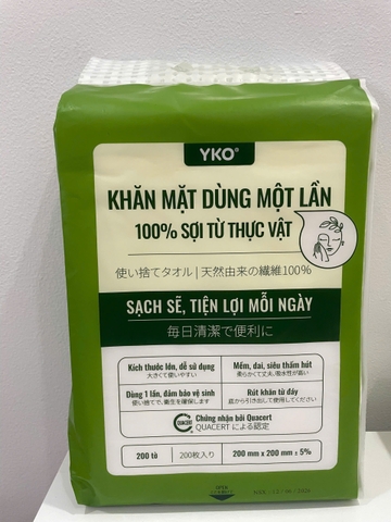 Khăn Mặt Dùng 1 Lần Yko 200  Tờ 200mmx200mm