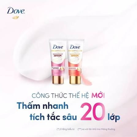 Serum Dưỡng Sáng Khử Mùi Dove Radiant+Care Deodorant Dry Serum 40ml