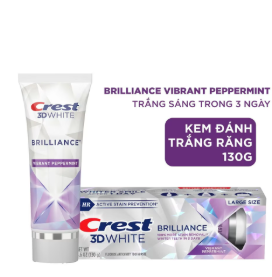 Kem Đánh Răng Crest 3D White Brilliance Vibrant Peppermint 130g