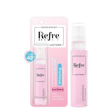 (Rohto) Xịt Khử Mùi Refre Deodorant Lactone Whitening 30ml