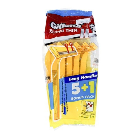 Dao Cạo Gillette Super Thin Long Handle 6 Cây