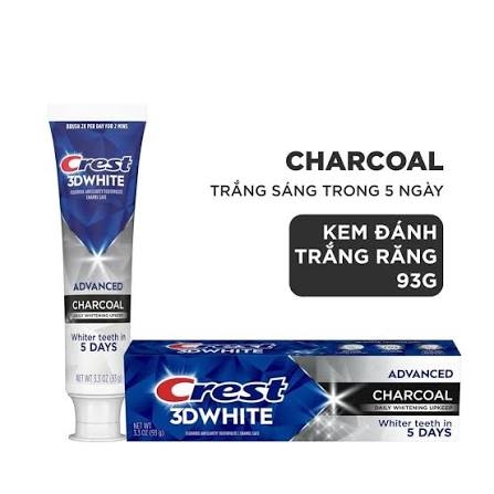 Kem Đánh Răng Crest 3D White Advanced Charcoal Toothpaste 93g