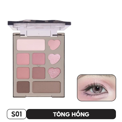 Bảng Phấn Mắt 10 Màu Veecci Gorgeous Dream 10 Color Eyeshadow Palette S01 Smoky Pink Light Dream