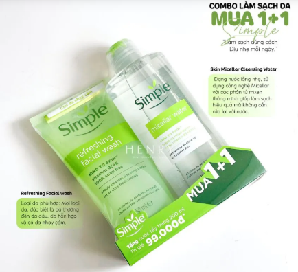 Combo Simple Refreshing Facial Wash 150ml + Micellar Water 200ml