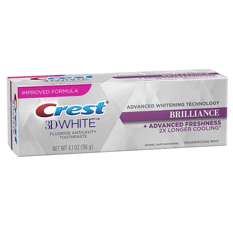 Kem Đánh Răng Crest 3D White Advanced Freshness 2X Longer Cooling - #Brilliance - 116g