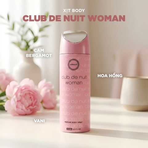 Xịt Thơm Body Armaf Club De Nuit Woman Perfume Body  Spray 200ml