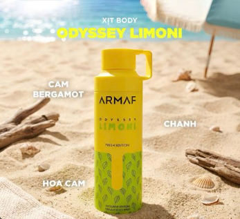 Xịt Thơm Body Armaf Odyssey Limoni Fresh Edition Perfume Body Spray 200ml