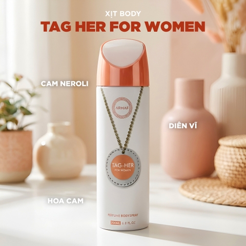 Xịt Thơm Body Armaf Tag-Her For Women Perfume Body Spray 200ml
