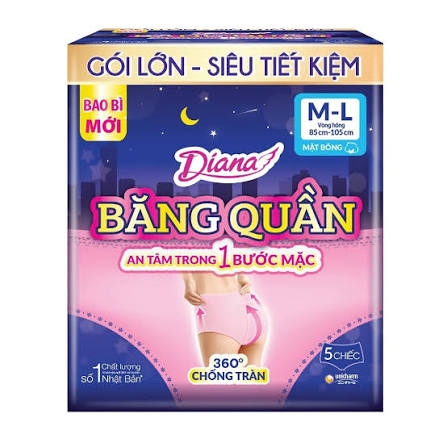 Diana Băng Vệ Sinh Dạng Quần Size M-L 5 Chiếc/Gói