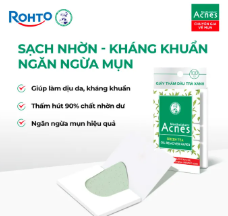 (Rohto) Giấy Thấm Dầu Acnes Green Tea Oil Remover Paper 100 Tờ