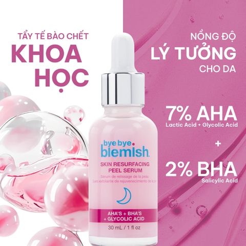 Bye Bye Blemish Tinh Chất Peel Da AHA + BHA Skin Refining Peel Serum 30ml