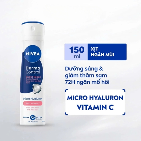 Xịt Khử Mùi Nivea Derma Control Bright Repair Vitamin C 150ml