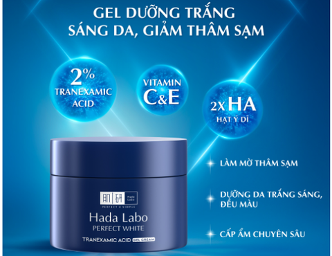 (Rohto) Kem Dưỡng Hada Labo Perfect White Tranexamic Acid Gel  Cream 50g