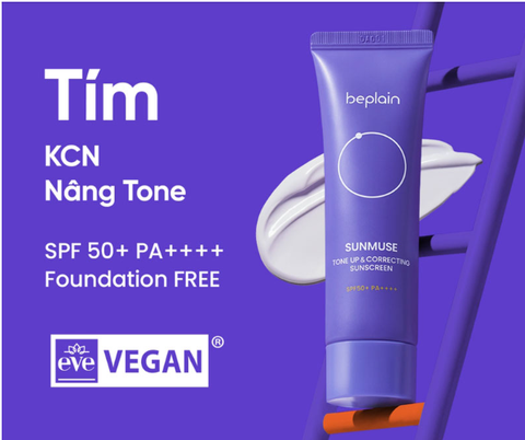 Kem Chống Nắng Beplain Sunmuse Tone Up & Correcting Sunscreen SPF50+ PA++++ Tím