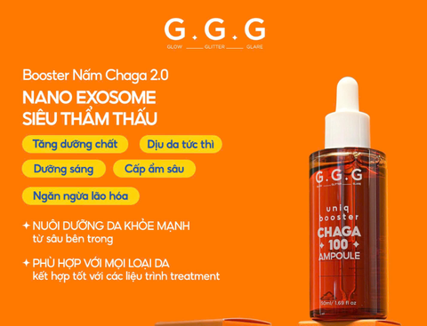 Tinh Chất G.G.G Uniq Booster Chaga 100 Ampoule 2.0 50ml