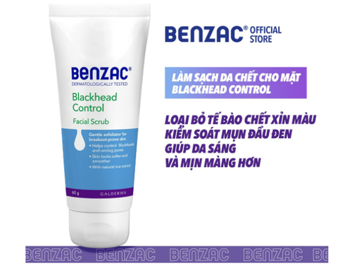 Tẩy Tế Bào Chết Da Mặt Benzac Blackhead Control Facial Scrub 60g
