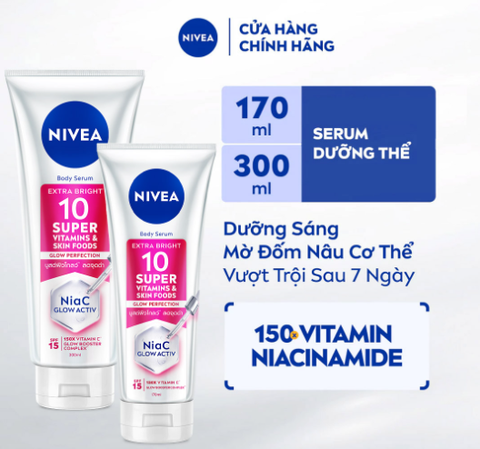 [NIVEA] Dưỡng Thể Nivea Extra Bright 10 Super Vitamin & Skin Foods Glow Perfection Body Serum