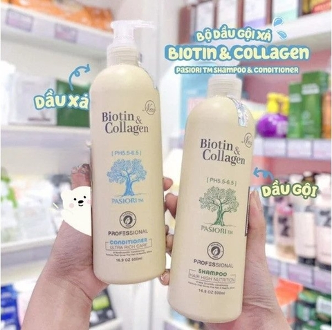 Bộ Gội Xã Biotin & Collagen Pasiori TM 1000ml