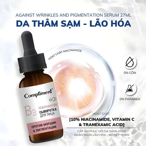 Compliment Serum 10% Niacinamie 27ml - HỒNG NHẠT B3