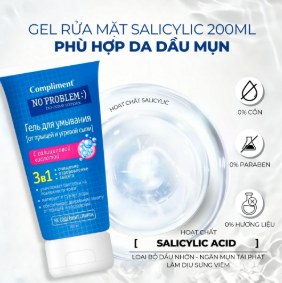 Sữa Rửa Mặt Compliment No Probblem Salicylic Acid 3 In 1 200ml