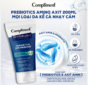 Sữa Rửa Mặt Compliment No Probblem Prebiotics & Axit Amin 200ml