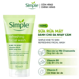 Gel Rửa Mặt Simple Kind to Kind Refreshing Facial Wash - 150ml