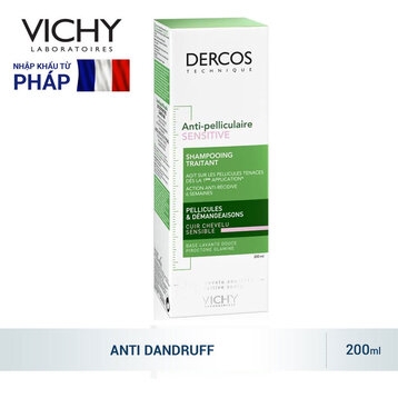 Dầu Gội Vichy Dercos Technique Dermatological Shampoo Dandruff & Itchy Scalp Sensitive Scalp 200ml