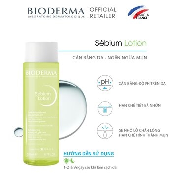 Dung Dịch Cân Bằng pH Bioderma Sebium Lotion 200ml