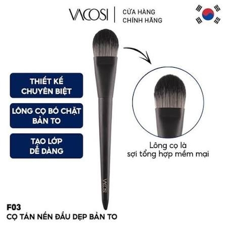 F03-Y24-Vacosi Foundation Brush (Cọ Nền Đầu Dẹp, Bản To Vacosi)