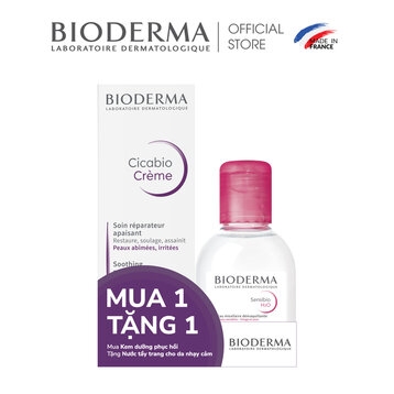 [1+1] Kem Dưỡng Bioderma CicabioSoothing Repairing Cream 40ml