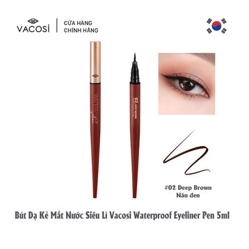 VM24-02 Vacosi Natural Studio Waterproof Eyeliner #02 Deep Brown - Mắt Nước Waterproof Siêu Lì #02 Nâu