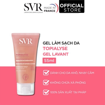 Gel Rửa Mặt Dành Cho Da Nhạy Khô Nhạy Cảm SVR Topialyse Gel Lavant 55ml