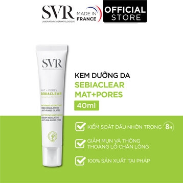 Kem Dưỡng Giảm Mụn Thoáng Lỗ Chân Lông SVR Sebiaclear Mat + Pore 40ml