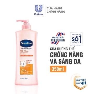 Sữa Dưỡng Thể Vaseline Healthy Bright Sun + Pollution Protection SPF24 PA++350ml