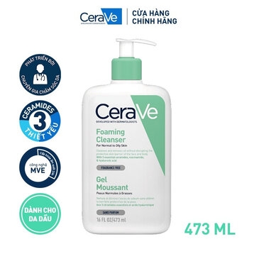 Sữa Rửa Mặt CERAVE Foaming Cleanser for Normal to Oily Skin