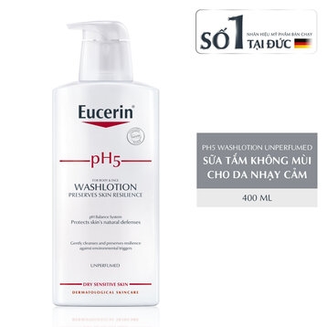 00-Sữa Tắm Eucerin pH5 Washlotion For Face & Body 400ml