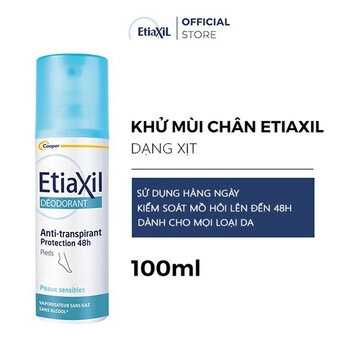 Xịt Khử Mùi Chân Etiaxil Deodorant Anti-Transpirant Protection 48h 100ml