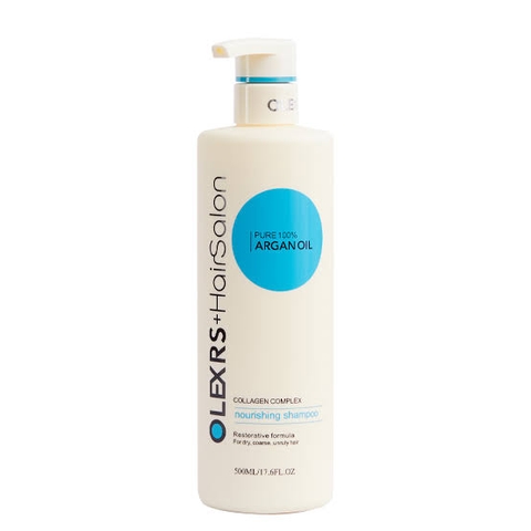 Dầu Gội Olexrs + Hairsalon Pure 100% Argan Oil Collagen Complex Nourishing Shampoo 500ml