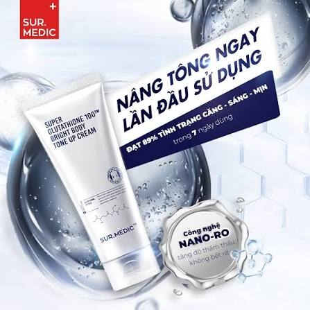 Kem Dưỡng Body Sur.Medic + Glutathione 100TM Bright Body Tone Up Cream 150ml