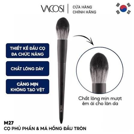 M27-Y24-Vacosi Blush & Powder Brush (Cọ Phủ & Má Đầu Tròn Vacosi)