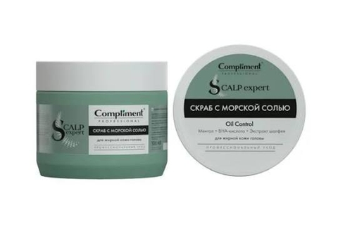 Tẩy Tế Bào Chết Da Đầu Compliment Professional Scalp Expert Line Scrub With Sea Salt For Oil Scalp 300ml