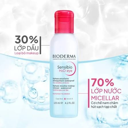 Tẩy Trang Mắt Môi Bioderma Sensibio H2O Eye 125ml