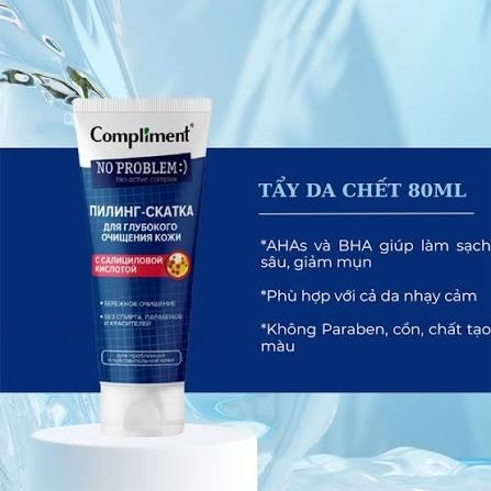 Kem Tẩy Da Chết Dành Cho Mặt Compliment No Problem Peeling-Roll 80ml
