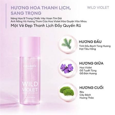 Xịt Thơm Toàn Colorkey Wild Violet Shimmer Fragrance Mist 100ml