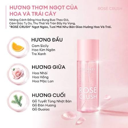Xịt Thơm Toàn Colorkey Rose Crush Shimmer Fragrance Mist 100ml