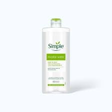 Nước Tẩy Trang Simple Micellar Water Gently Removes Make - Up & Hydrates  Vitamin B3+C 400ml
