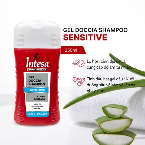 Gel Tắm Gội Intesa Pour Homme Doccia Shampoo 250ml