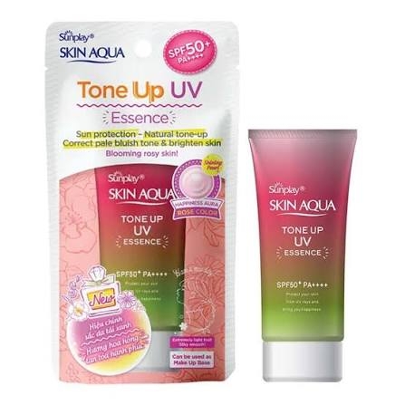 (Rohto) Tinh Chất Chống Nắng Skin Aqua Tone Up UV Essence Rose SPF50+PA++++ 50g