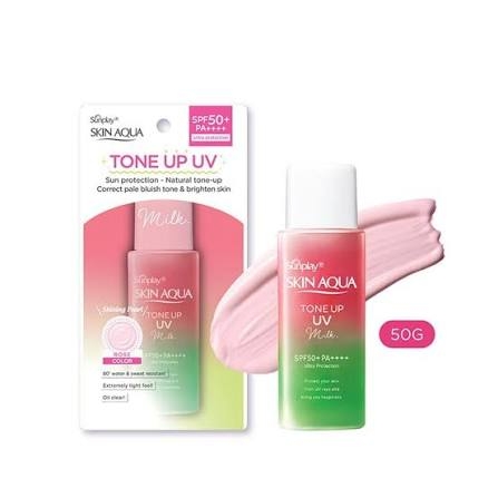 (Rohto) Sữa Chống Nắng Skin Aqua Tone Up UV Milk Rose SPF50+PA++++ 50g