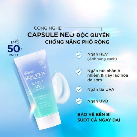 (Rohto) Tinh Chất Chống Nắng Sunplay Skin Aqua Tone Up UV Essence Blue SPF50+ PA++++ 50g